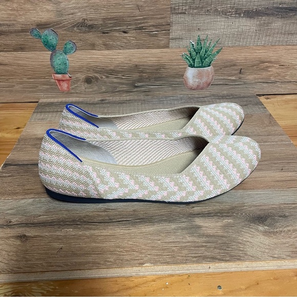 ROTHY’S *RETIRED* The Flat in Golden Hour Round Toe women’s 10 chevron - Picture 1 of 8